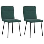 vidaXL Eetkamerstoelen 2 st fluweel donkergroen, Huis en Inrichting, Stoelen, Verzenden, Nieuw