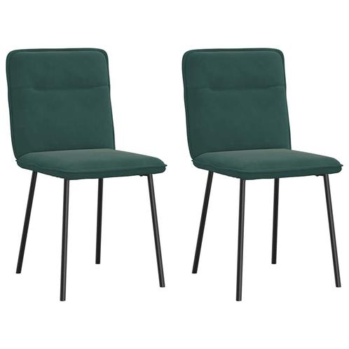 vidaXL Eetkamerstoelen 2 st fluweel donkergroen, Huis en Inrichting, Stoelen, Nieuw, Verzenden