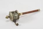 Boeddhistisch gebedswiel - Messing, Hout, Papier - Nepal -, Antiek en Kunst
