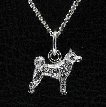 Zilveren Akita inu ketting hanger - klein, Sieraden, Tassen en Uiterlijk, Kettinghangers, Verzenden