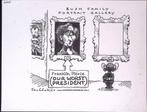 Pentekening Amerika - Bush familie portretten (lijst optie), Verzenden