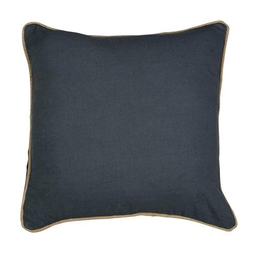 kussen donkergrijs met jute bies 45x45cm*, Huis en Inrichting, Woonaccessoires | Overige, Verzenden