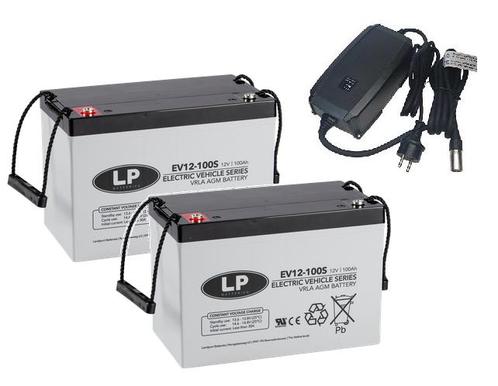 Landport (LP) 2x EV12-100s accus 12 volt 100 ah + IMPULS II, Auto-onderdelen, Accu's en Toebehoren, Nieuw, Ophalen of Verzenden