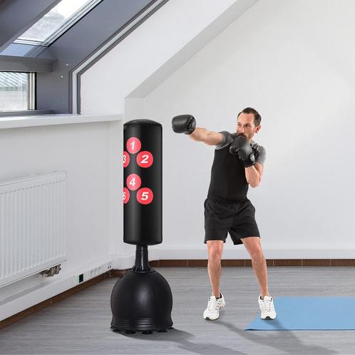 Bokszak - Heavy Duty - Zuignapbasis - Zwart, Sport en Fitness, Vechtsporten en Zelfverdediging, Nieuw, Ophalen of Verzenden