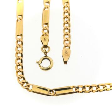 Gouden gesloten Figaro schakel ketting | 50,5 cm beschikbaar voor biedingen