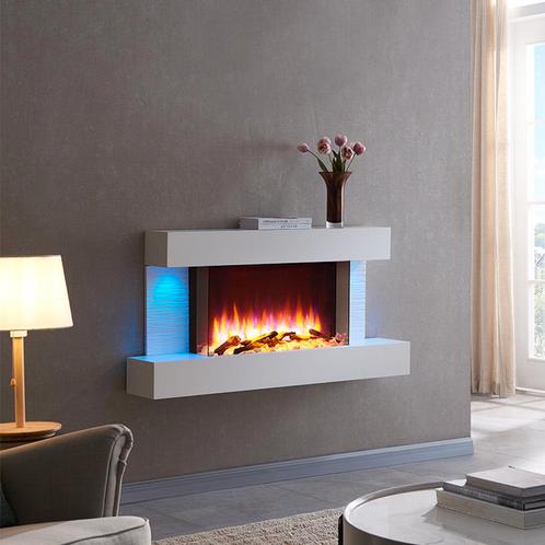 BALDERIA Aieda Elektrische Wandhaard - Wit, Huis en Inrichting, Haarden, Elektrische haard, Nieuw