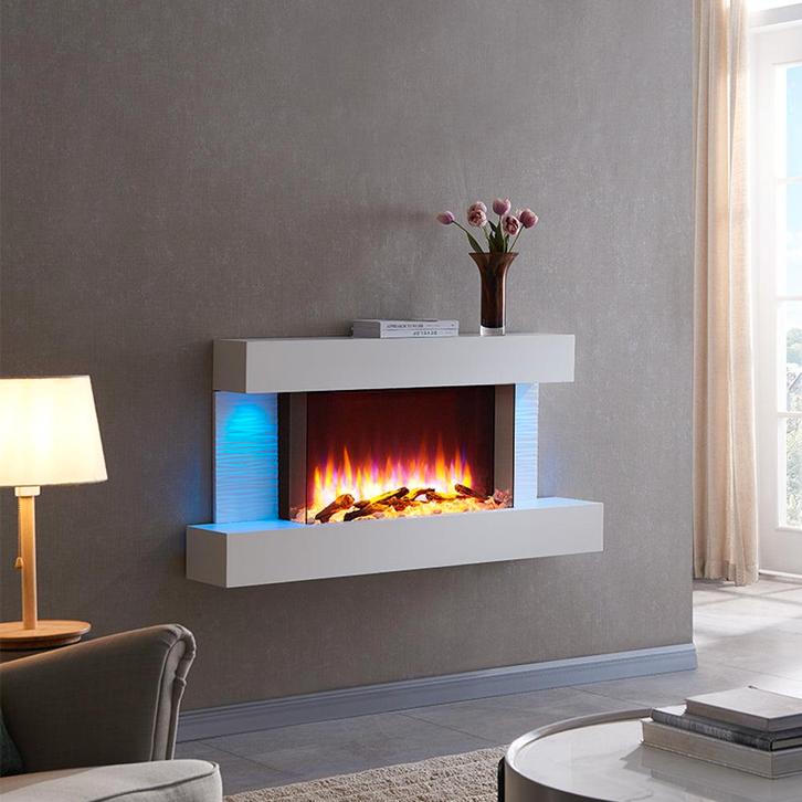 BALDERIA Fenrik Elektrische Wandhaard - Wit, Huis en Inrichting, Haarden, Elektrische haard, Nieuw