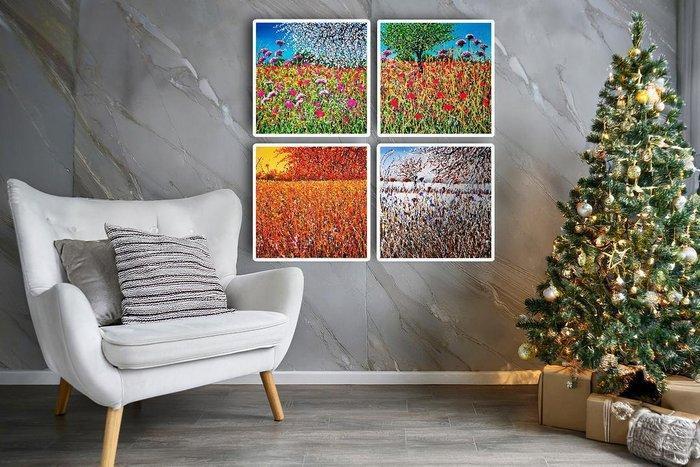 Giovanni Daurea - Le 4 Stagione 2, Antiek en Kunst, Kunst | Schilderijen | Modern