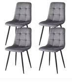 Set van 2 Gestoffeerde Eetkamerstoelen – Corduroy & Metalen, Huis en Inrichting, Stoelen, Verzenden, Nieuw