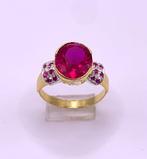 Zonder minimumprijs - Ring - 9 kt. Geel goud, Zilver Robijn, Nieuw