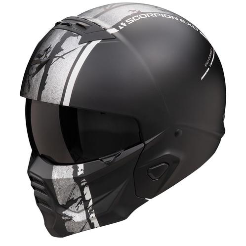 Scorpion Exo-Combat II Lord Mat Zwart Zilver Jethelm, Motoren, Kleding | Motorhelmen, Jethelm, Heren, XS, Nieuw met kaartje, Overige merken