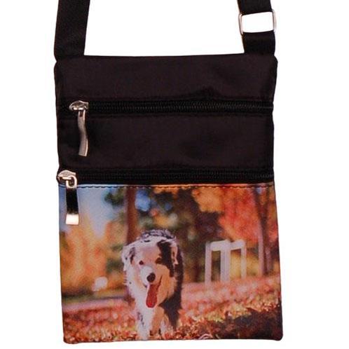 Schoudertasje - Wandelende Hond Zwart/Wit in Park - Zwart -, Sieraden, Tassen en Uiterlijk, Tassen | Schoudertassen, Zwart, Nieuw
