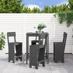 vidaXL 5-delige Tuinbarset massief grenenhout grijs, Verzenden, Nieuw, 5 zitplaatsen