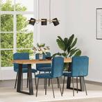 vidaXL Eetkamerstoelen 4 st fluweel blauw, Huis en Inrichting, Stoelen, Verzenden, Nieuw, Blauw