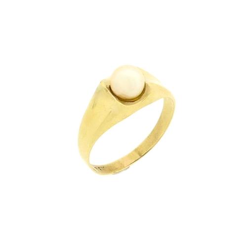 8 Krt. Ring met parel (vintage, tijdloos, parel ring), Sieraden, Tassen en Uiterlijk, Antieke sieraden, Met edelsteen, Goud, Ophalen of Verzenden