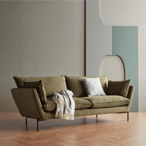 *WOONWINKEL* Scandinavische 3-zits Bank Met Metalen Poten, Huis en Inrichting, Banken | Bankstellen, Nieuw, Verzenden