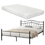 Metalen bedframe Florenz incl. matras 140x200 cm zwart, Huis en Inrichting, Slaapkamer | Bedden, Verzenden, Nieuw