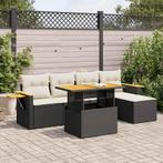 vidaXL 7-delige Loungeset met kussens poly rattan acacia, Verzenden, Nieuw, Loungeset