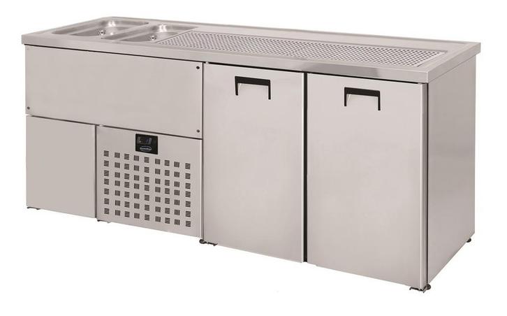CombiSteel Bierkoeler | RVS | 2 Deuren Rechts + 2 Spoelbakke, Witgoed en Apparatuur, Koelkasten en IJskasten, Ophalen of Verzenden
