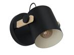 Veiling - EGLO Hornwood wandlamp zwart/creme met hout Ø17 c, Huis en Inrichting, Lampen | Wandlampen, Nieuw