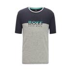 Hugo Boss t-shirt - logo tencel blauw/grijs