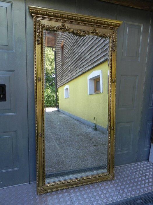 Spiegel - Verguld hout - Neoklassieke spiegel (h. 202 cm), Antiek en Kunst, Antiek | Meubels | Stoelen en Banken