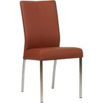 Leren eetkamerstoel Comfort - Toledo Terra (donkercognac) -, Huis en Inrichting, Stoelen, Leren eetkamerstoel Comfort - Toledo Terra (donkercognac) - Poten staal vierkant RVS past perfect in uw interieur als u woonstijl: Modern is.