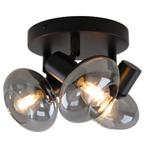 Design plafondspot Skip, zwart, glas, 3L rond, Ophalen of Verzenden, Nieuw, Glas, Design