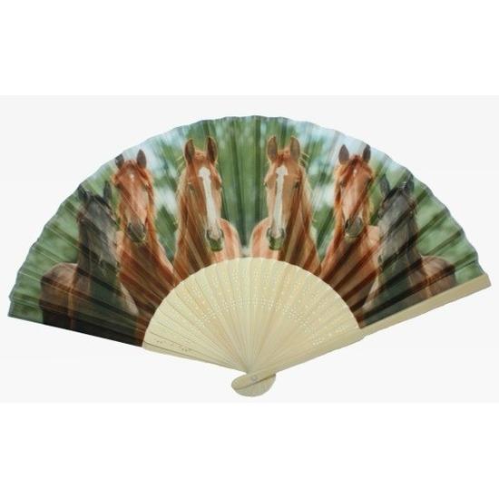 Zomerse waaier met paarden - Waaiers, Hobby en Vrije tijd, Feestartikelen, Verzenden
