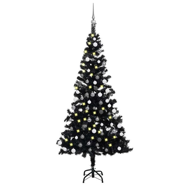 vidaXL Kunstkerstboom met verlichting en kerstballen 150 cm, Diversen, Kerst, Nieuw, Verzenden