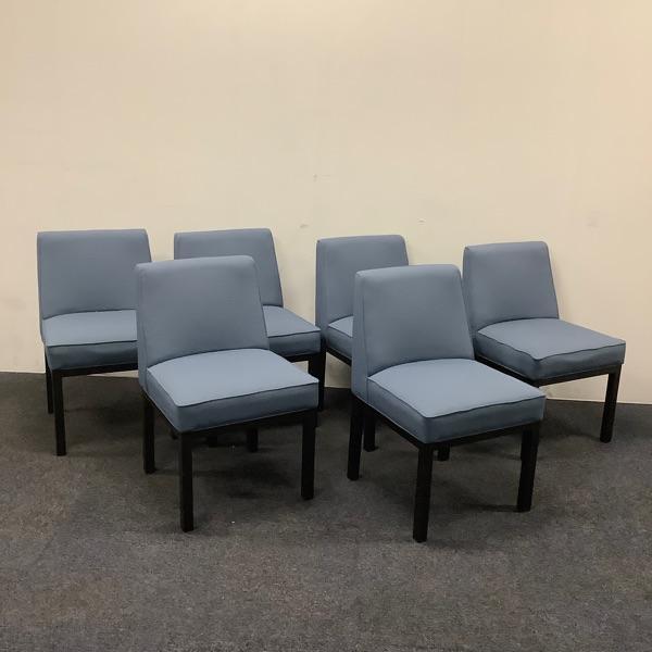 Complete design set van 6 stuks Jules Wabbes Louise van Bulo, Huis en Inrichting, Stoelen, Vijf, Zes of meer stoelen, Blauw, Gebruikt