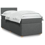 vidaXL Boxspring met matras stof donkergrijs Single, Verzenden, Nieuw, Grijs, Stof
