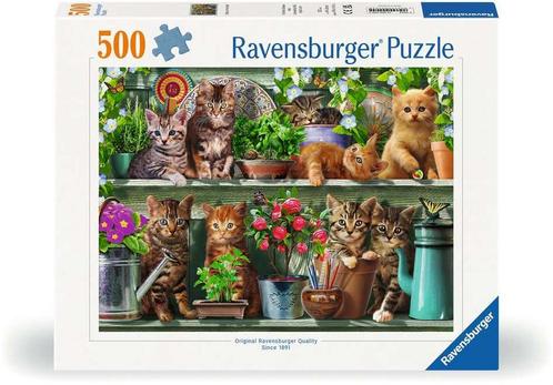 Katjes in het Rek Puzzel (500 stukjes) | Ravensburger -, Hobby en Vrije tijd, Denksport en Puzzels, Nieuw, Verzenden