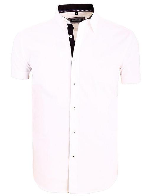 Carisma Overhemd Korte Mouw Effen Wit 9102, Kleding | Heren, Overhemden, Wit, Nieuw, Verzenden