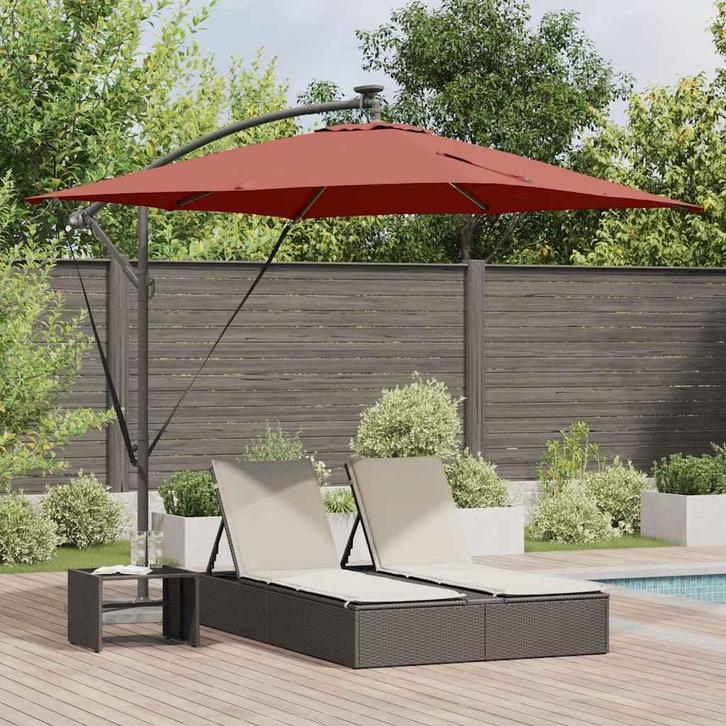vidaXL Cantilever Banana Parasol Terracotta 249 x 249 x 250, Tuin en Terras, Parasols, Nieuw, 2 tot 3 meter, Verzenden