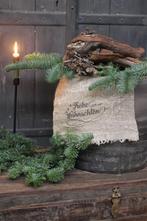 Shabby linnen doek Frohe weihnachten, Huis en Inrichting, Woonaccessoires | Overige, Nieuw, Ophalen of Verzenden