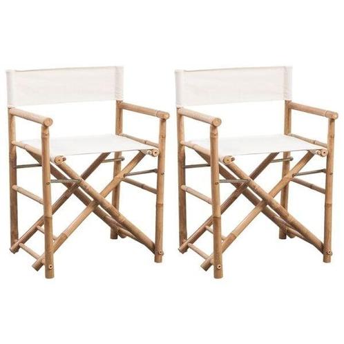 Inklapbare Regisseursstoelen (2 stuks) - Tweedekansje - O..., Huis en Inrichting, Stoelen, Twee, Wit, Nieuw, Ophalen of Verzenden