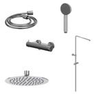 Regendoucheset IVY Bond Opbouw Thermostatisch 20 cm Slim, Ophalen of Verzenden, Nieuw, Chroom, Kraan
