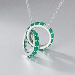 Zonder minimumprijs - Halsketting Verguld Smaragd - 18K goud, Nieuw