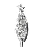 Zilveren Orchidee ketting hanger, Verzenden, Nieuw