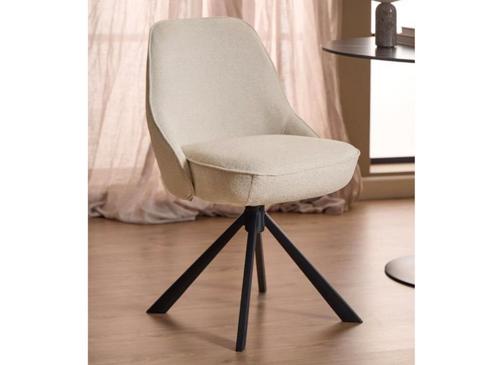 Outlet prijs: Eetkamerstoel Carlton - Stof Beige, Huis en Inrichting, Stoelen, Verzenden