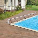 Oprolsysteem Oliveti zwembad afdekzeil 147-555 cm met 8 span, Tuin en Terras, Verzenden, Nieuw