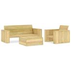 vidaXL 3-delige Loungeset geïmpregneerd grenenhout, Verzenden, Nieuw, Loungeset