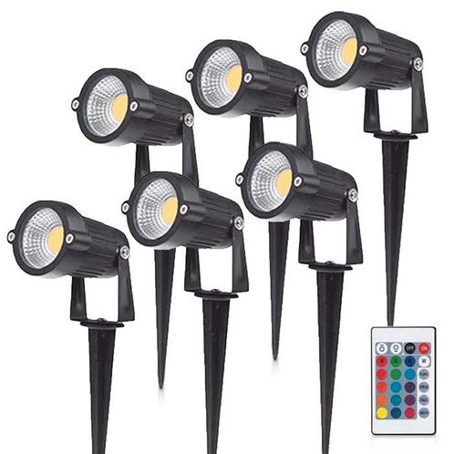 Set van 6 Tuinspots Burano | 6 watt | RGBW | IP65 | Mat zwar, Tuin en Terras, Buitenverlichting, Spots, Nieuw, Minder dan 50 watt