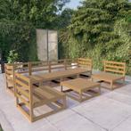 vidaXL 7-delige Loungeset massief grenenhout honingbruin, Verzenden, Nieuw, Loungeset