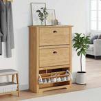 vidaXL Schoenenrek BODO Honingbruin 80 x 35 x 118 cm Bewerkt, Huis en Inrichting, Verzenden, Nieuw