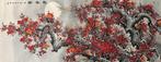 INK AND COLOR ON PAPER PAINTING PLUM BLOSSOM - Signed -