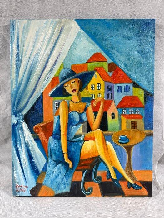 Z. Volkov (XX-XXI) - Sulla Terrazza Blu, Antiek en Kunst, Kunst | Schilderijen | Klassiek