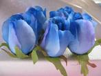 Zijden Roosjes Blauw 2Tone 5-6 cm 10 stuks, Ophalen of Verzenden, Nieuw