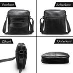 Kleine leren schoudertas heren zwart., Sieraden, Tassen en Uiterlijk, Tassen | Schoudertassen, Verzenden, Nieuw, Overige merken